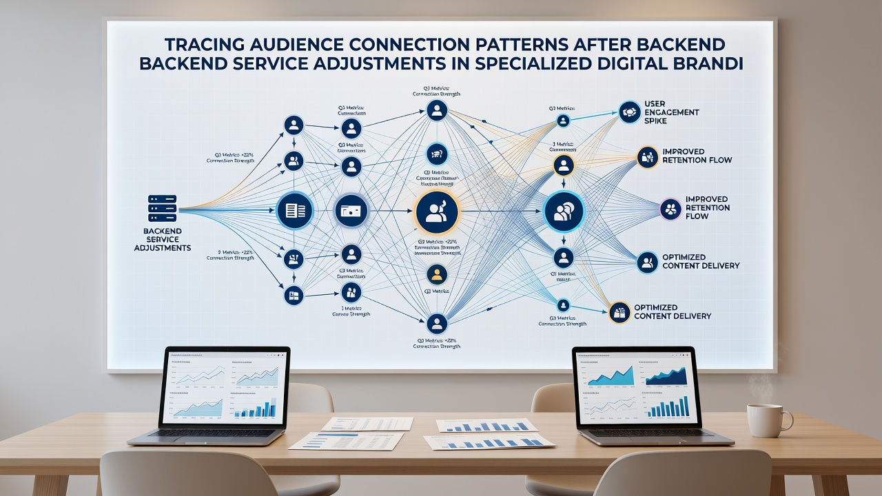 Analytics dashboard displaying traced audience patterns post-backend service changes